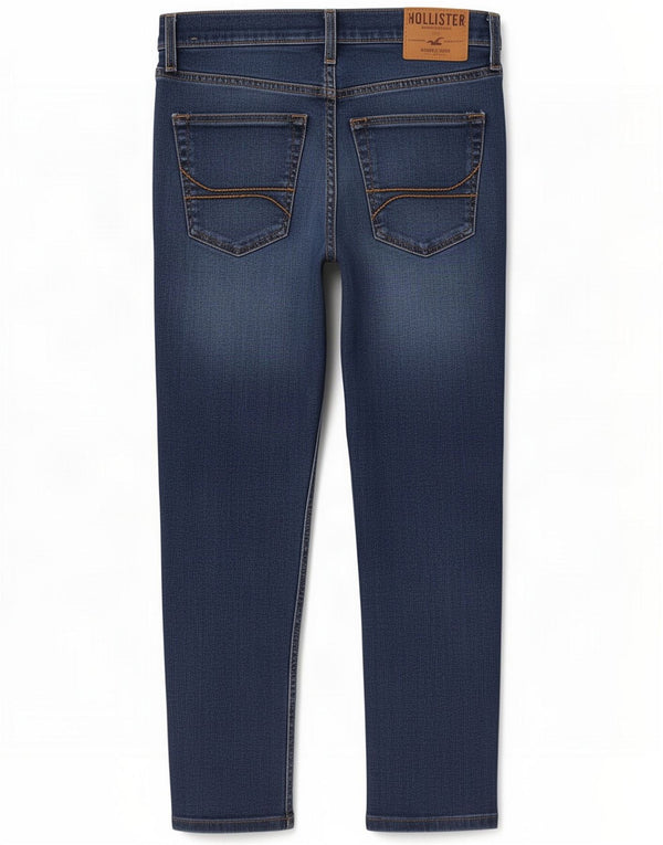 Hollister Damen Super Skinny Cropped Jeans W33 L25 Blaue Baumwolle