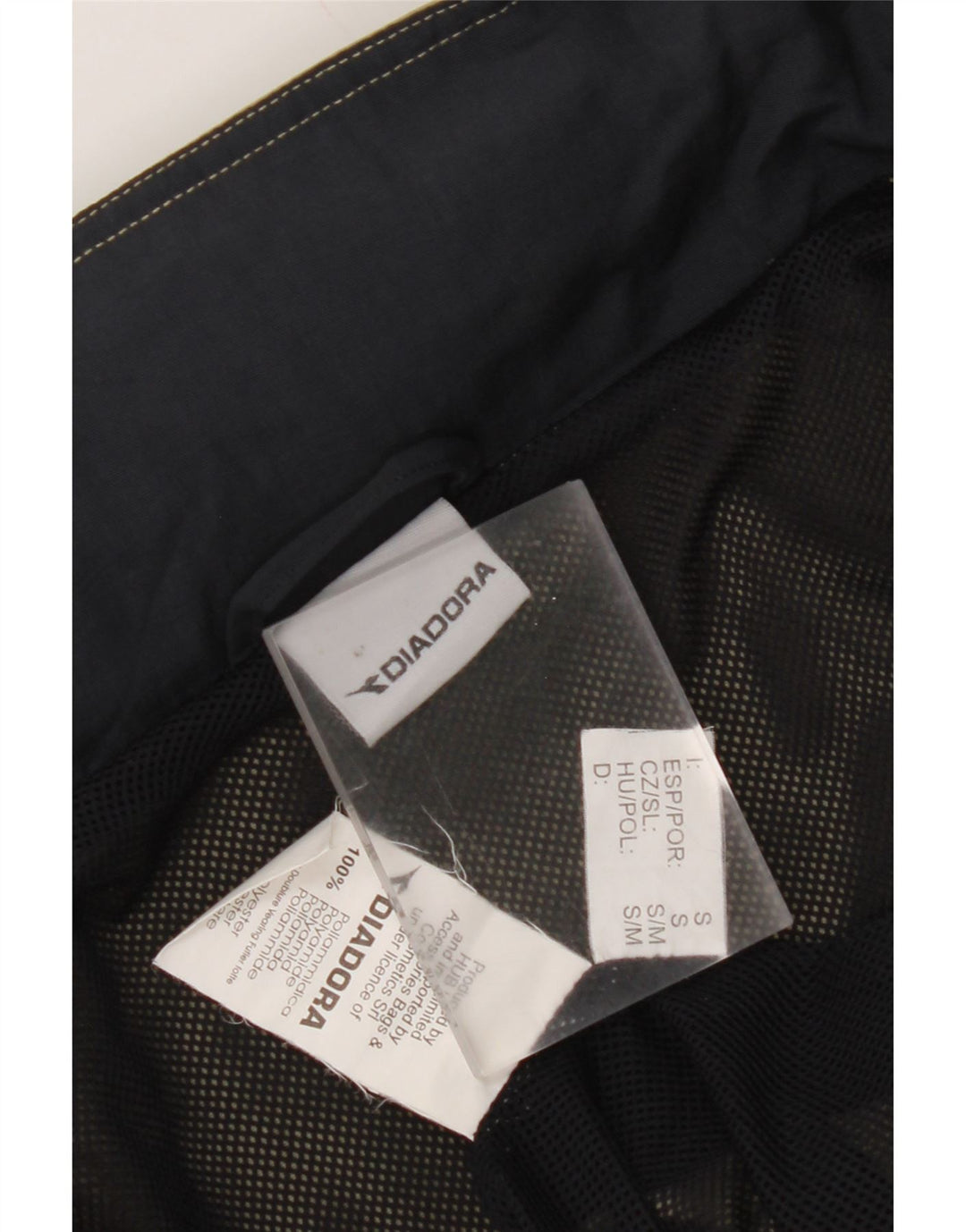 DIADORA Herren-Regenjacke mit lockerer Passform und Kapuze, UK 36, Größe S, Khaki, Polyamid