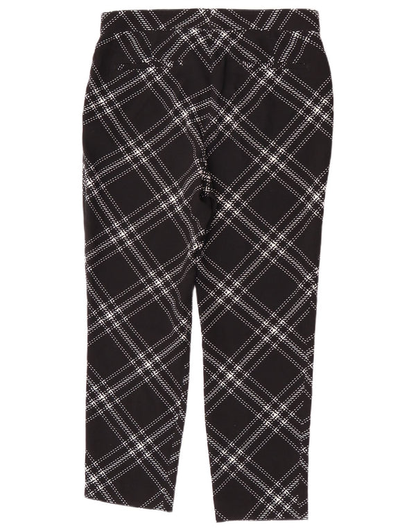 Zara Damen Tapered Chino-Hose, Größe S, W26, L25, Schwarz kariert