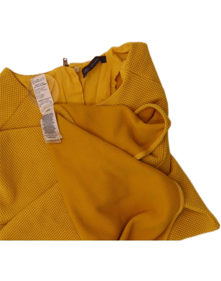 MARKS & SPENCER Womens Blouse Top UK 12 Medium Yellow Cotton Vintage Marks & Spencer and Second-Hand Marks & Spencer from Messina Hembry 