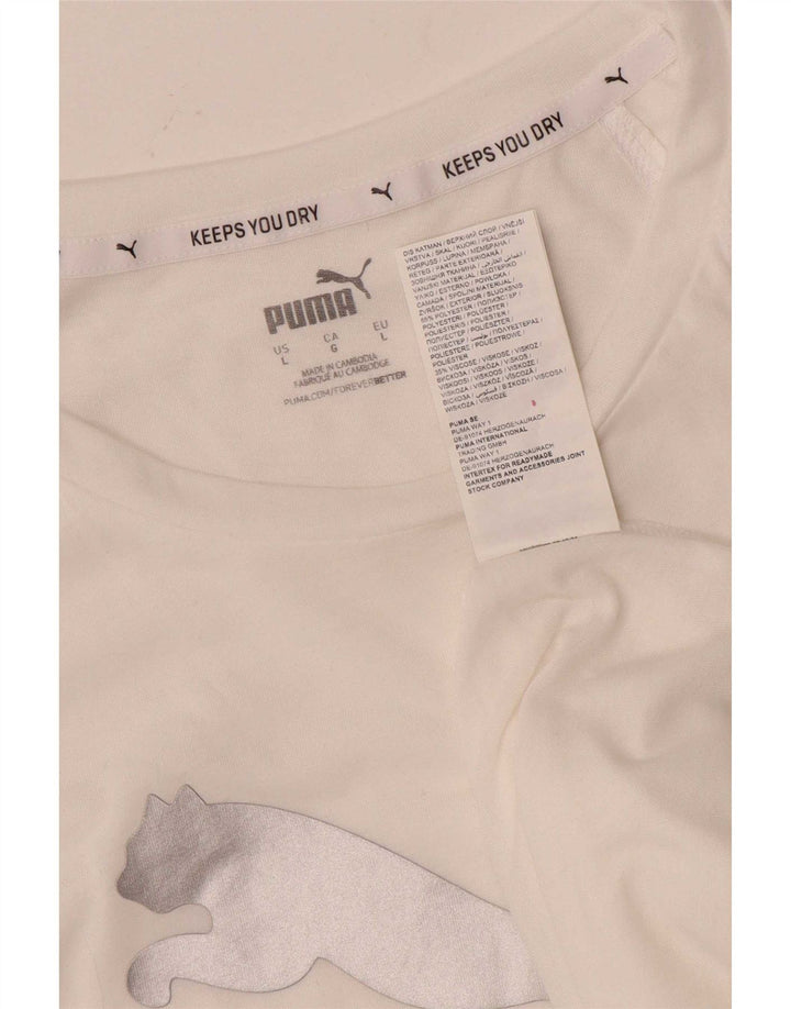 Puma Herren-T-Shirt mit Grafik, groß, aus weißem Polyester