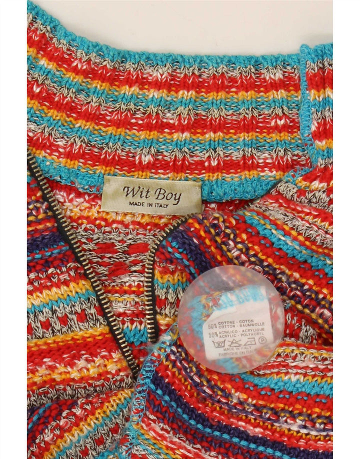 Wit Boy Damen Crop Cardigan Pullover UK 12 Medium Mehrfarbig gestreift