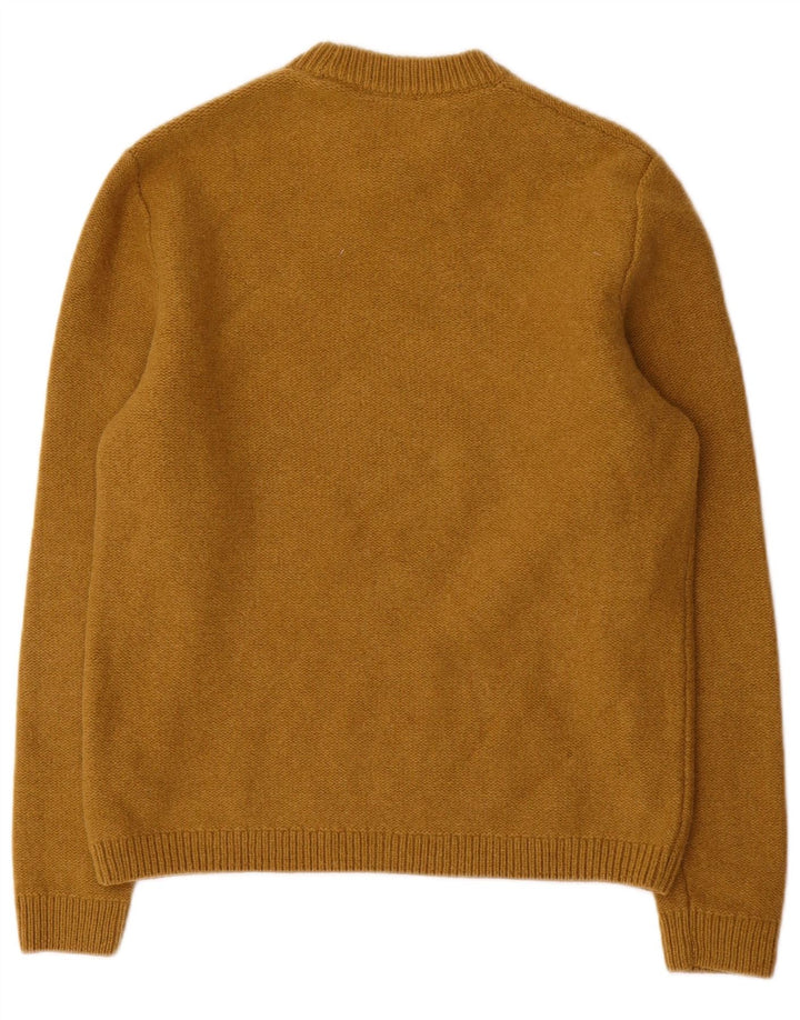 Cos Herren-Pullover mit Rundhalsausschnitt, große braune Wolle