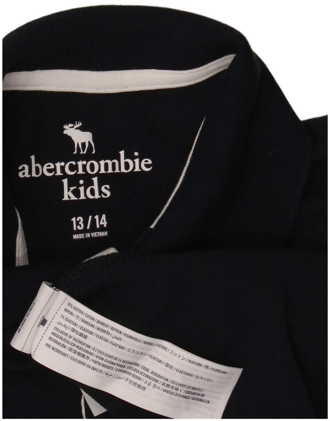 ABERCROMBIE & FITCH Poloshirt für Jungen, 13–14 Jahre, marineblaue Baumwolle