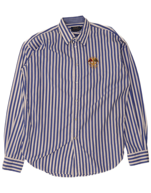Polo Ralph Lauren Damen Overshirt-Hemd US 0 XS blau gestreift aus Baumwolle