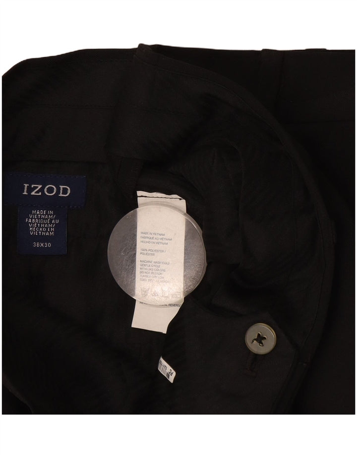 Izod Herren-Anzughose, gerade, W38, L30, Schwarz, Polyester
