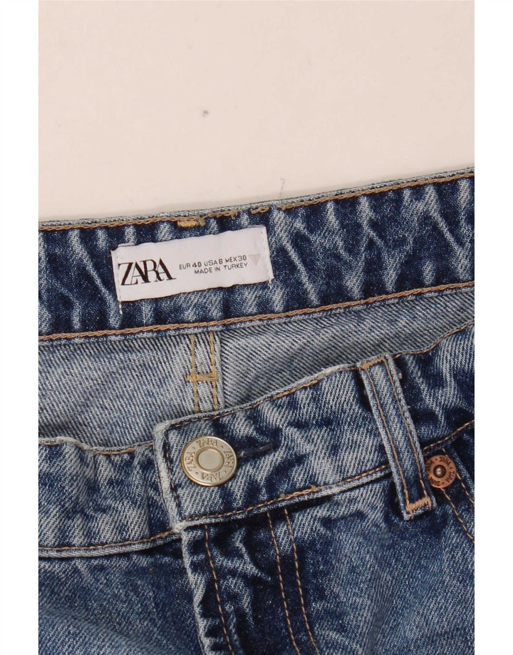 Zara Damen Distressed Jeans mit weitem Bein EU 40 Medium W30 L33 Blaue Baumwolle