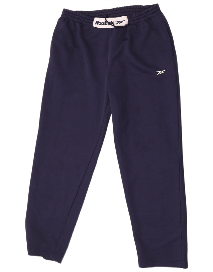 Reebok Herren-Trainingshose mit Grafik, groß, marineblaues Polyester