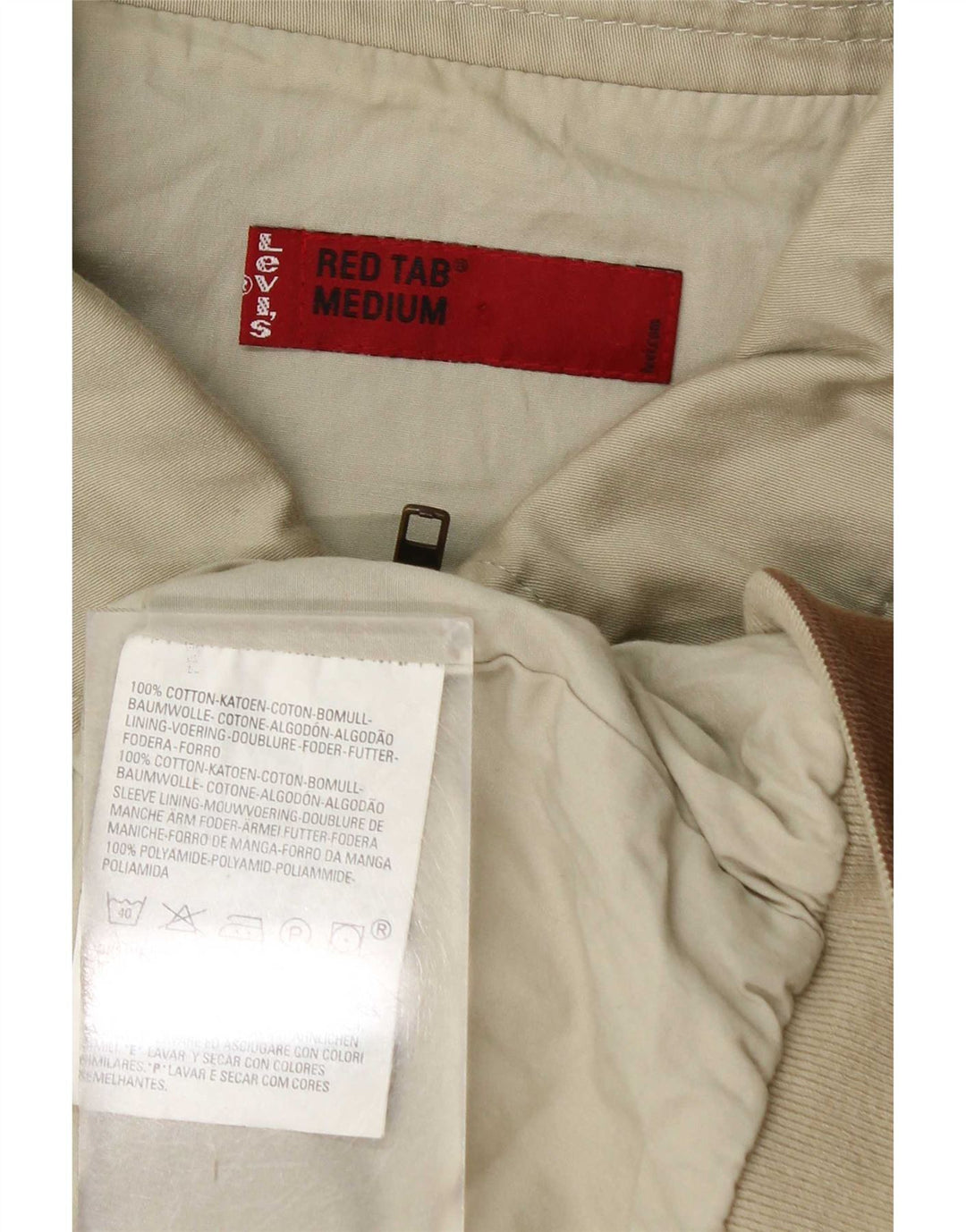 Levi's Herren Bomberjacke UK 38 Mittelbeige Baumwolle