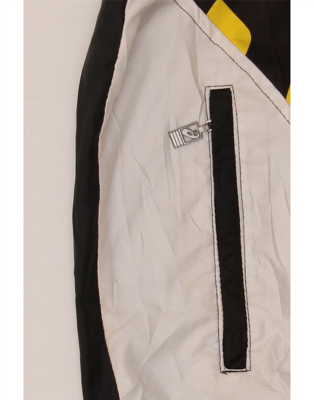 ASICS Herren-Regenjacke mit Kapuze, UK 40, Größe L, Schwarz, Farbblock