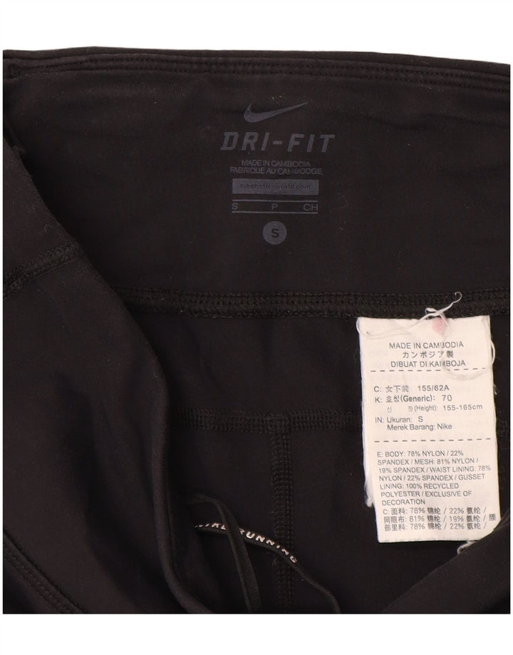 Nike Damen Dri Fit Capri-Leggings UK 8 Small Schwarz Nylon