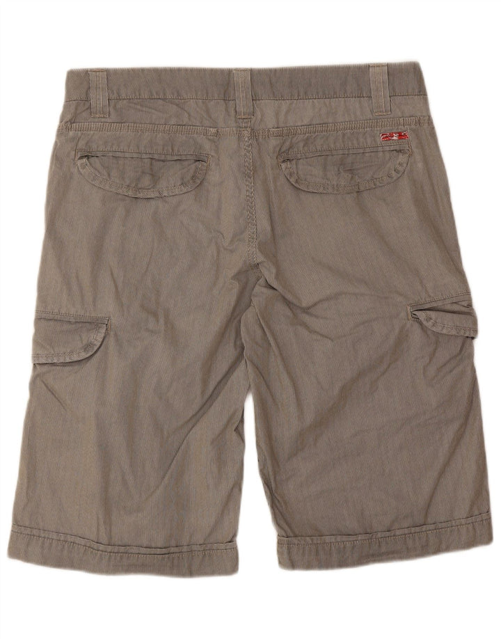 Teddy Smith Herren Cargoshorts W32 mittelgraue Nadelstreifen-Baumwolle