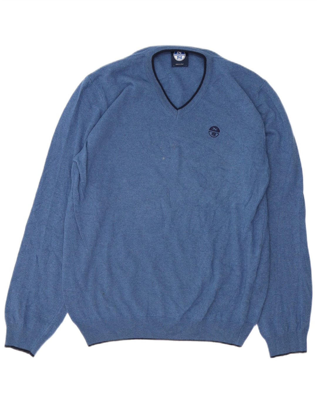 North Sails Herren-Pullover mit V-Ausschnitt, groß, blau, Polyamid