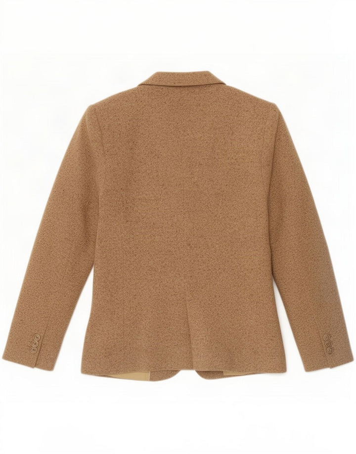 Massimo Dutti Damen-Blazer mit 2 Knöpfen, EU 40, mittelbeige gesprenkelte Wolle