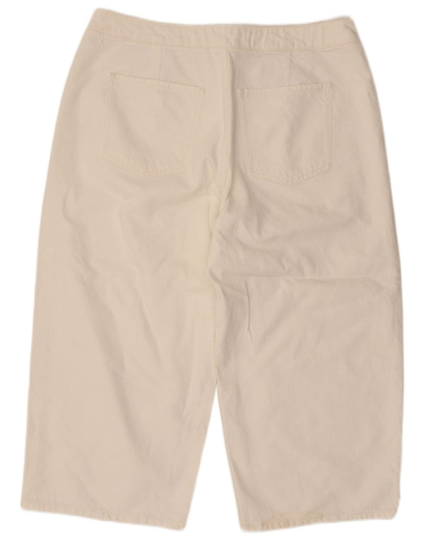 Next Damen Capri-Jeans mit hoher Taille, UK 18, XL, W38, L22, weiße Baumwolle