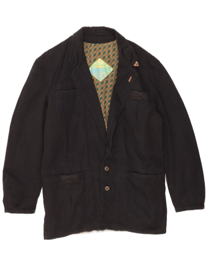 Country-Herren-Blazer mit 2 Knöpfen, Gr. 40, Größe L, Schwarz, Baumwolle