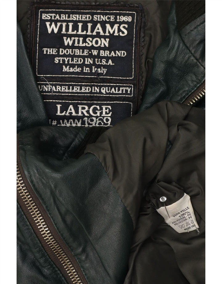 Williams Wilson Herren-Lederjacke, Größe 40, großes grünes Leder