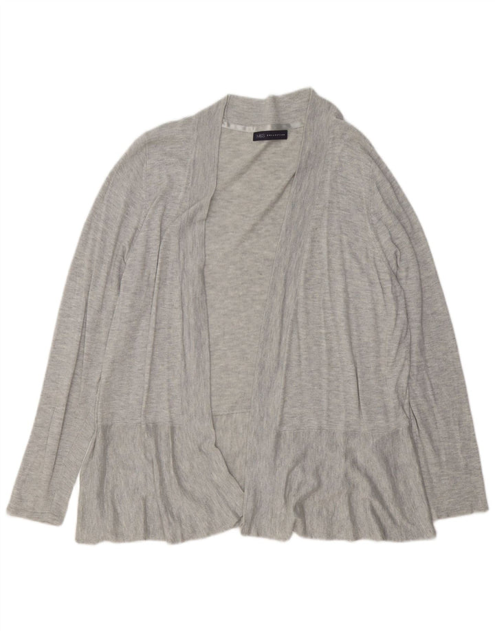 MARKS & SPENCER Offener Damen-Cardigan-Pullover UK 20 2XL Grau meliert