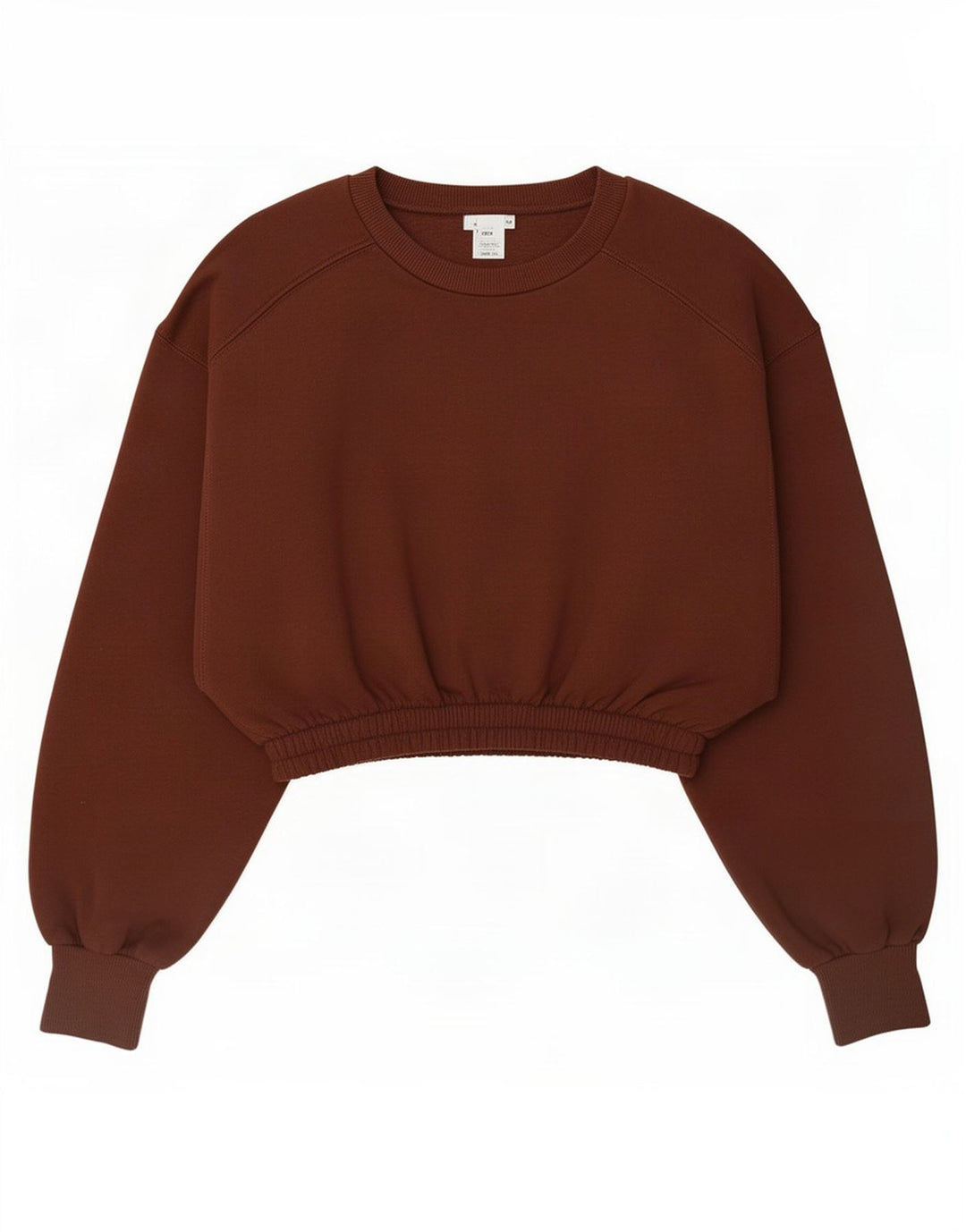 Zara Damen Crop Sweatshirt Pullover UK 10 Small Braun