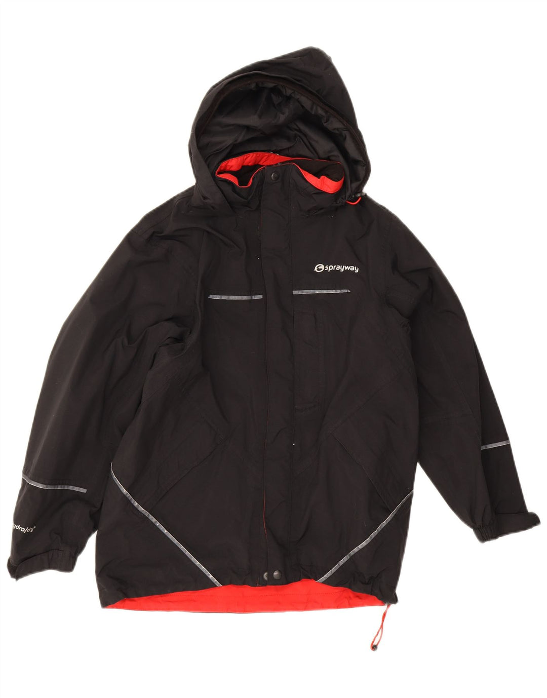 Sprayway Windjacke mit Kapuze für Mädchen, 10–11 Jahre, schwarzes Polyester