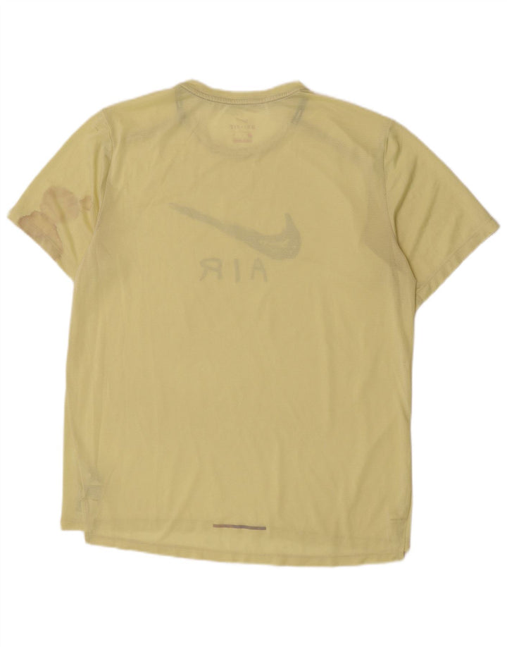 Nike Herren Dri Fit Grafik-T-Shirt-Oberteil, großes gelbes Polyester