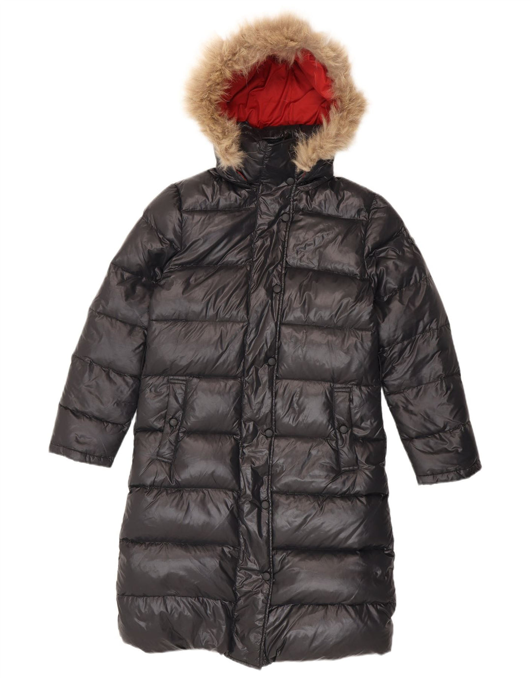 Ellesse Womens Hooded Wattierter Mantel UK 14 Mittelschwarzes Nylon