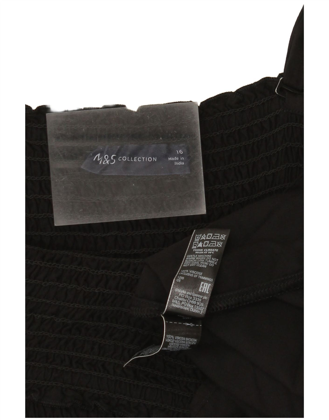 Marks & Spencer Damen Slip-Kleid UK 16 Large Schwarz Viskose
