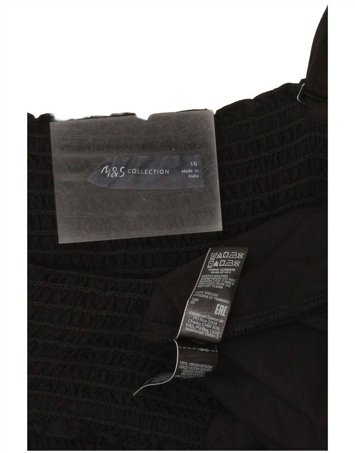 Marks & Spencer Damen Slip-Kleid UK 16 Large Schwarz Viskose