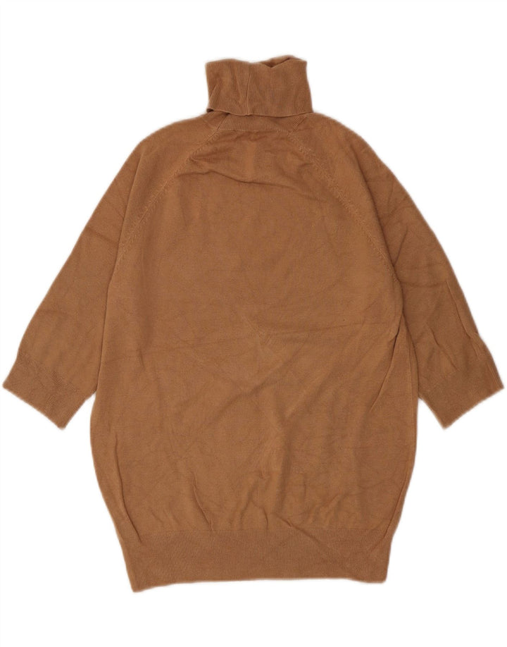 Zara Damen-Pullover mit Rollkragen, 3/4-Ärmel, UK-Gr. 12, Mittelbraun