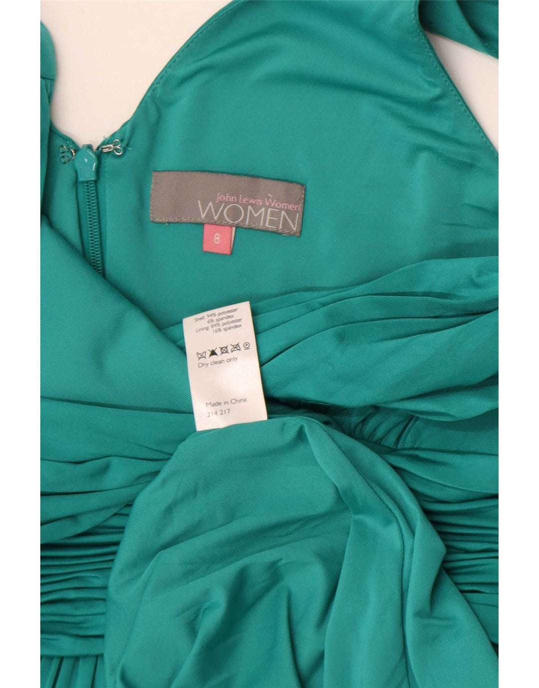 Ärmelloses Empire-Kleid für Damen von John Lewis, Größe S, Grün, Polyester