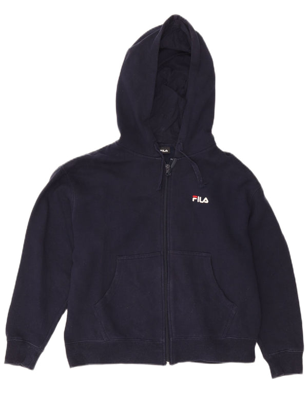 Fila Kapuzenpullover mit Reißverschluss für Jungen, 10–11 Jahre, marineblaue Baumwolle