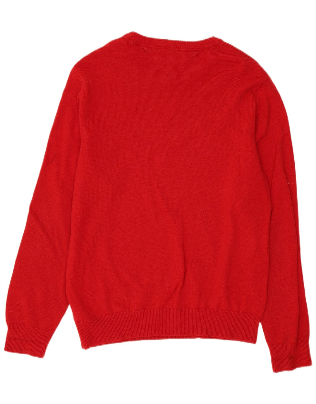 Tommy Hilfiger Herren-Pullover mit U-Boot-Ausschnitt, große rote Lammwolle