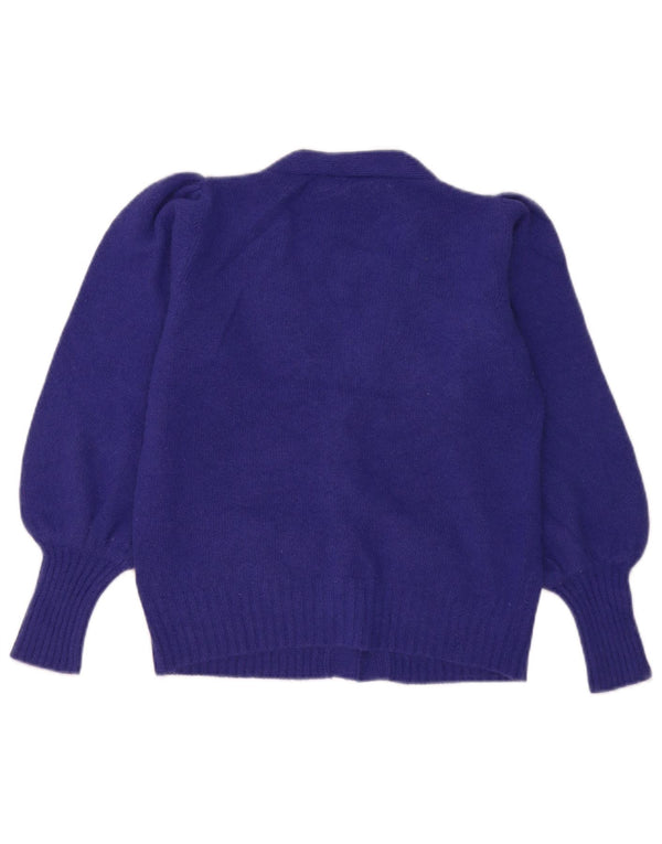 Luisa Spagnoli Damen Strickjacke Pullover UK 10 Small Purple Angora Heart