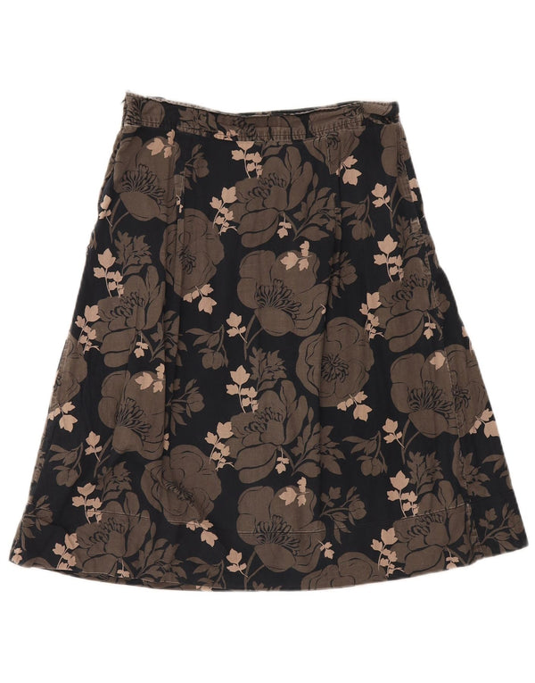 Boden Damen A-Linien-Rock UK 12 Medium W29 Marineblau mit Blumenmuster