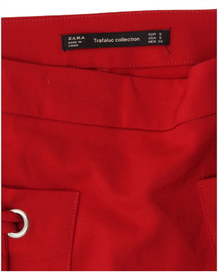 Zara Damen Skort UK 8 Small Rote Baumwolle