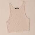 ZARA Womens Crop Vest Top UK 12 Medium White Cotton