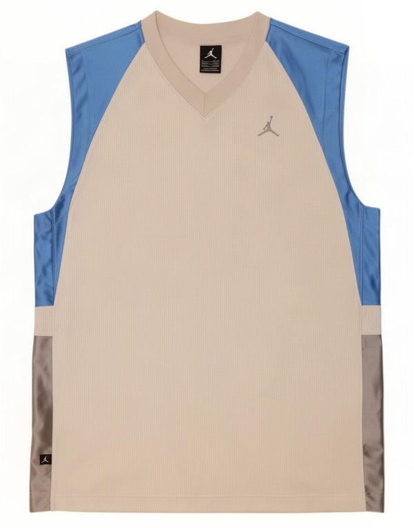 Jordan Herren-Trägershirt UK 39/41 Mittelweißes Colourblock-Polyester