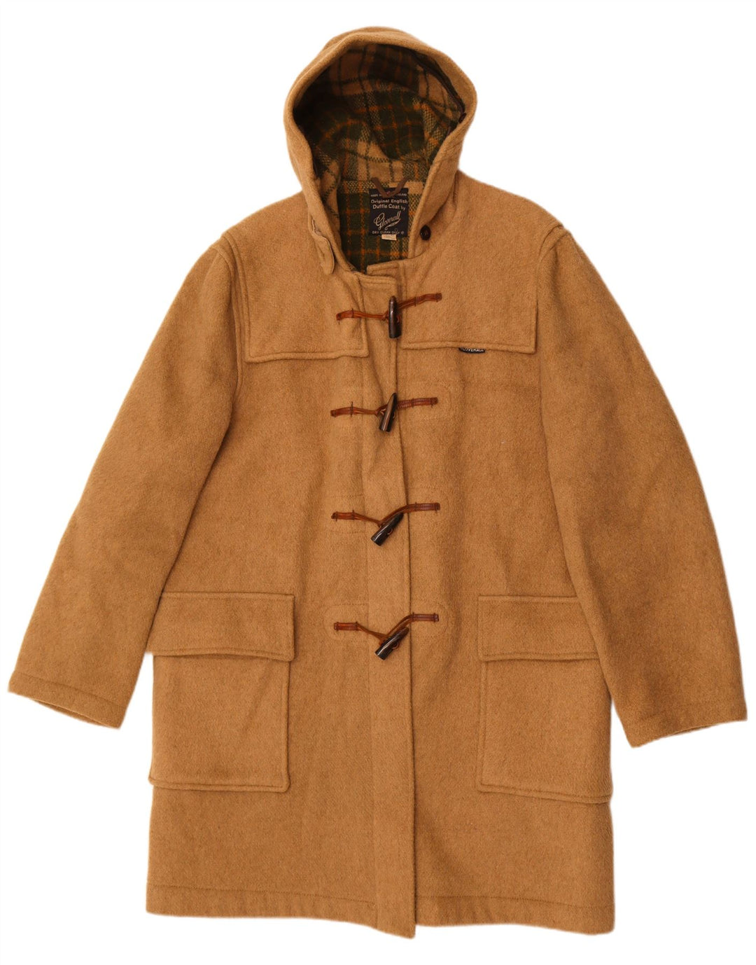 Gloverall Damen Dufflecoat mit Kapuze UK 42 XL Beige Wolle