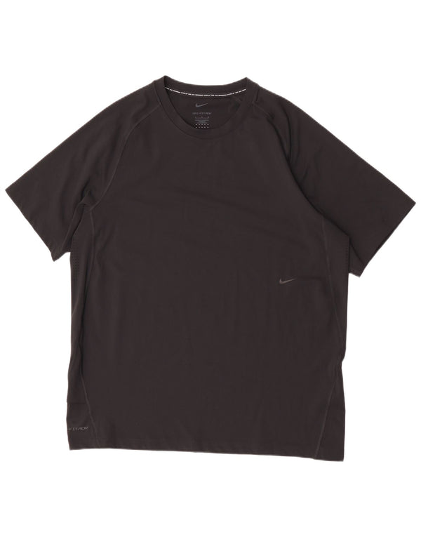 Nike Herren Dri Fit T-Shirt Top Large Schwarz Polyester