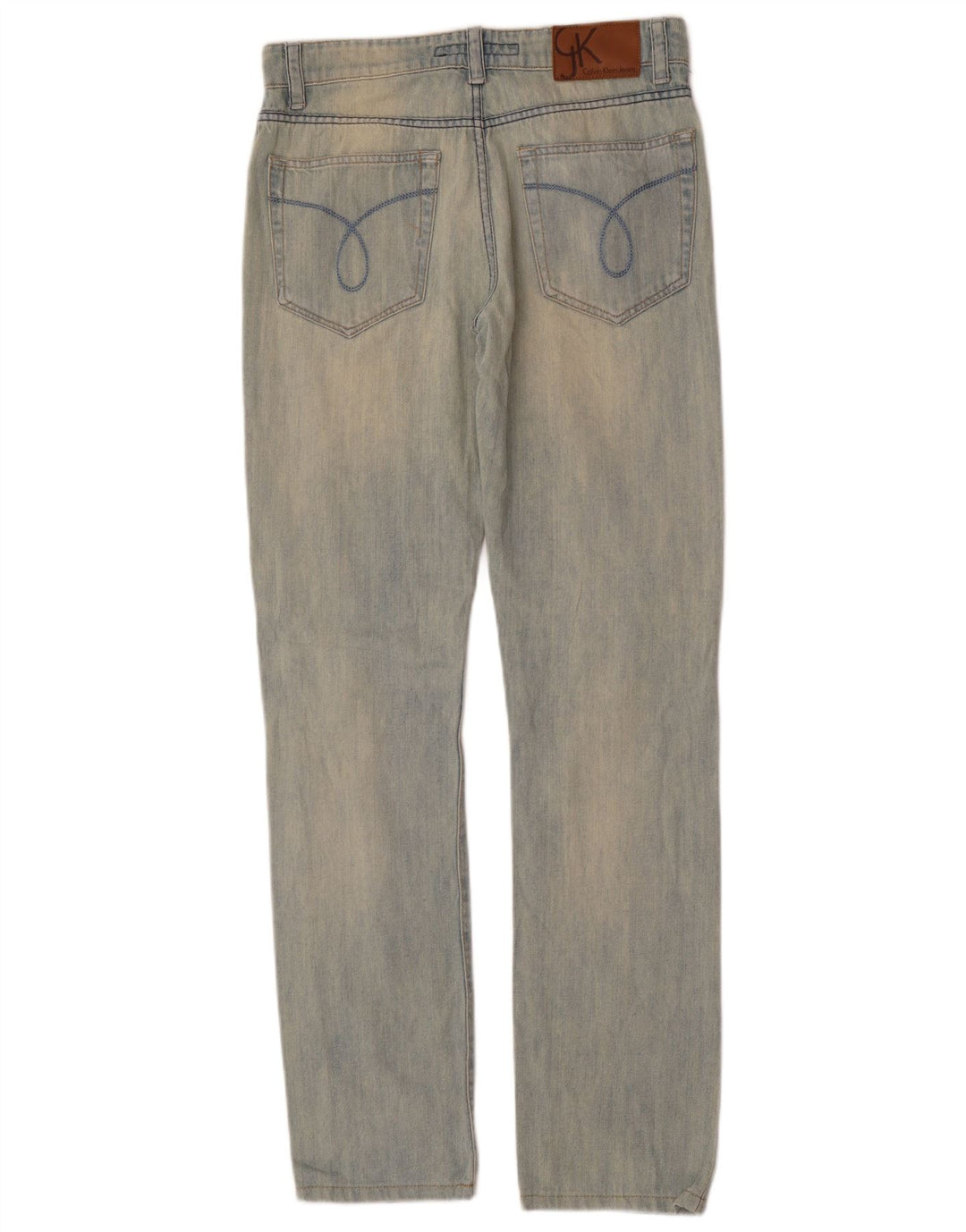 Calvin Klein Damen Straight Jeans W29 L32 Blaue Baumwolle