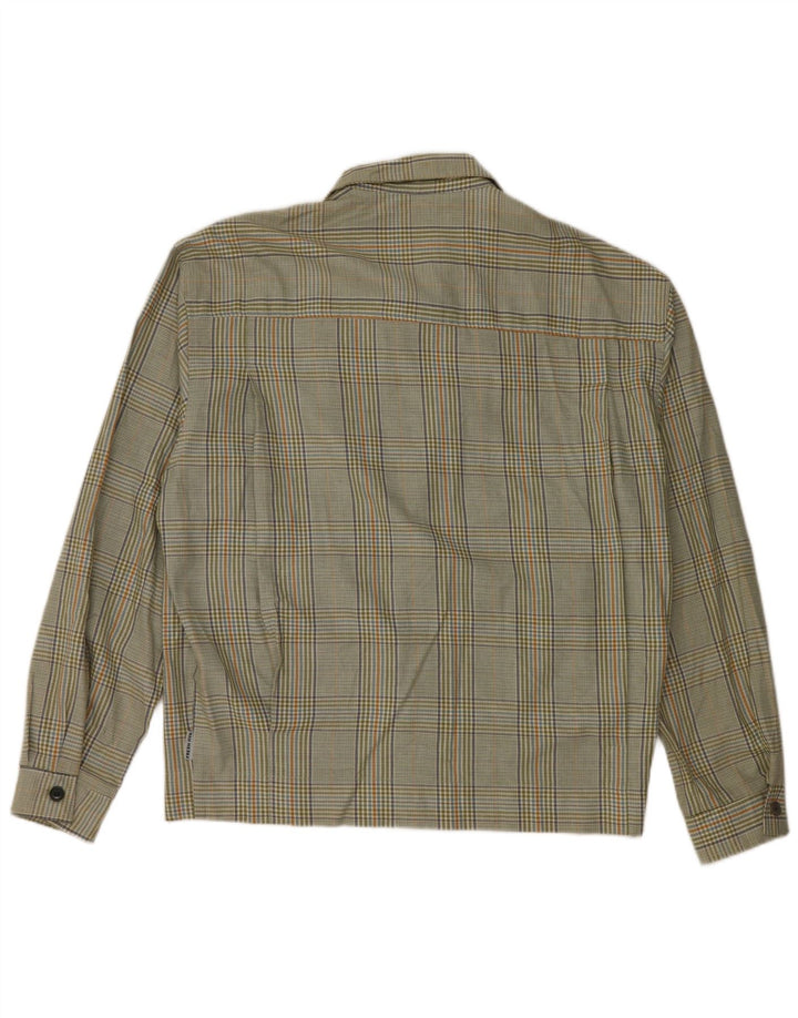 Fresh Jive Herren Bomberjacke UK 40 Große grün karierte Baumwolle