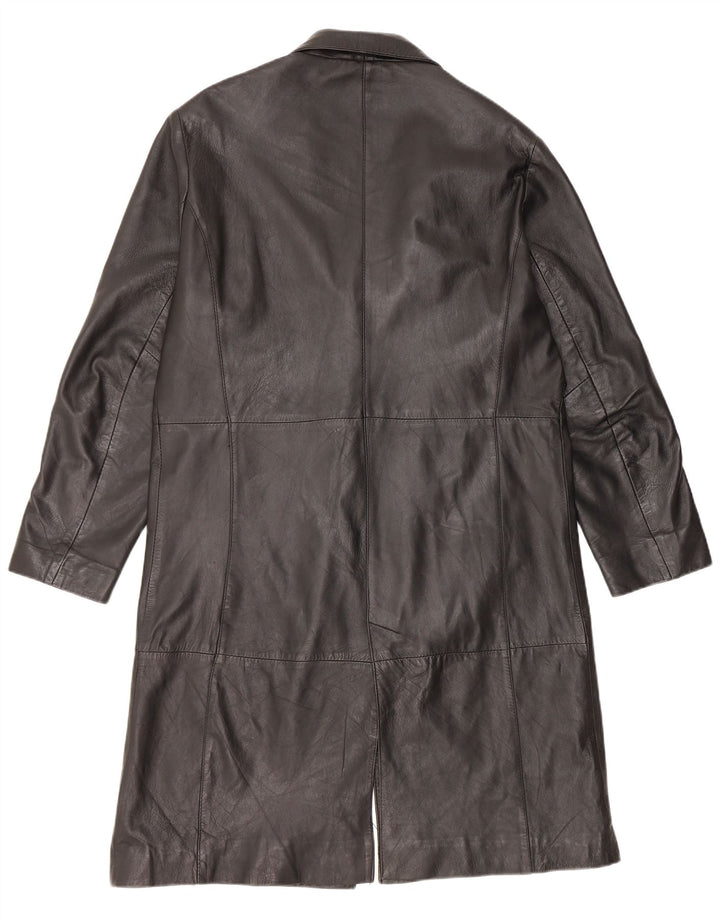 VINTAGE Herren Ledermantel UK 42 XL Schwarzes Leder