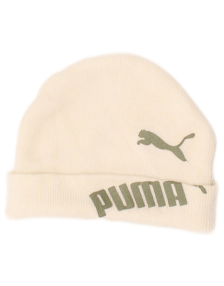 Puma Herren Strickmütze mit Grafik, Einheitsgröße, Weiß