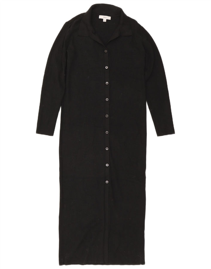 Marks & Spencer Damen Pulloverkleid UK 10 Small Schwarze Viskose