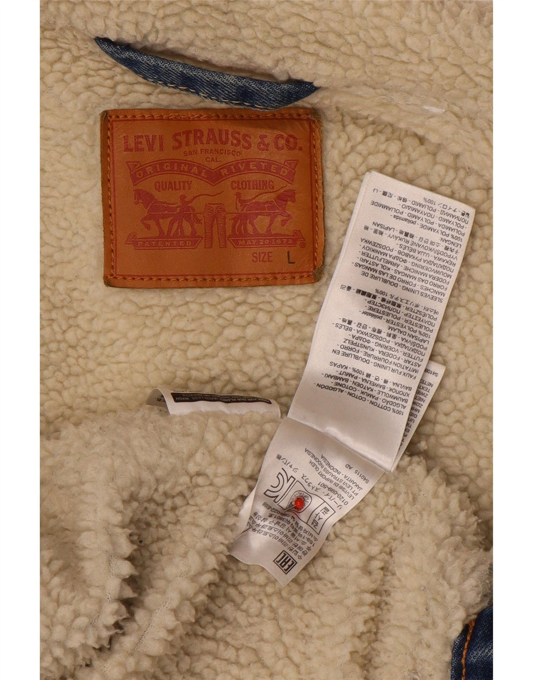 Levi's Herren-Denim-Sherpa-Jacke, UK 40, große blaue Baumwolle