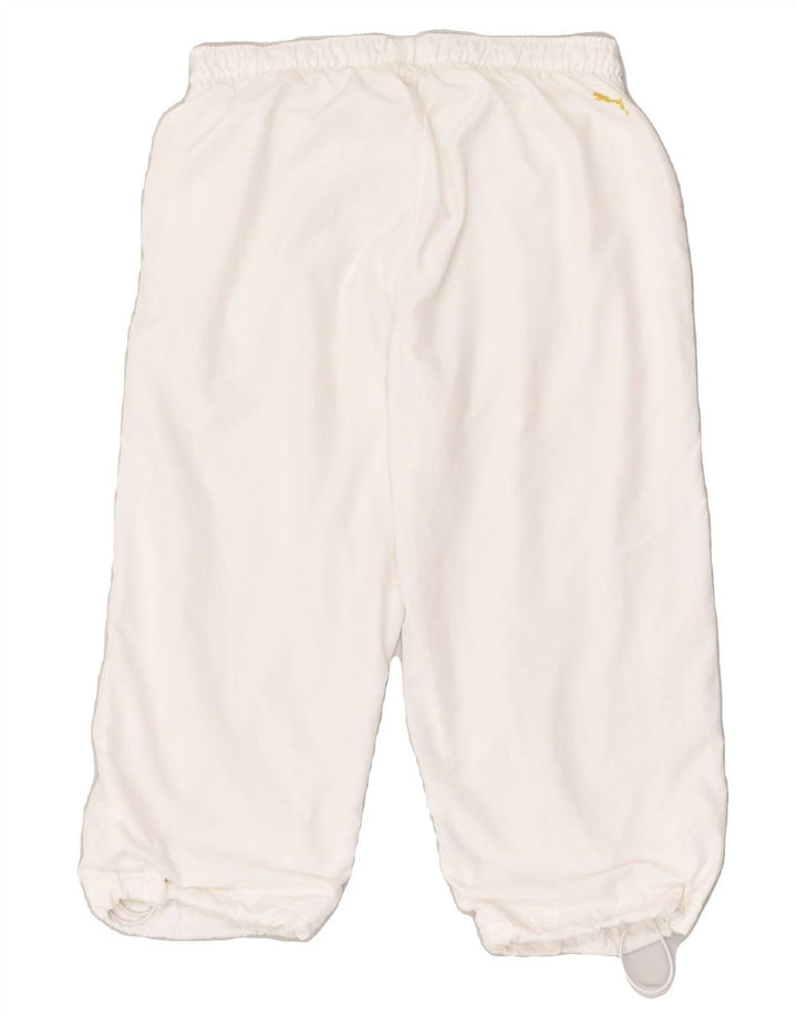 PUMA Womens Capri Tracksuit Trousers UK 8 Small White | Vintage Puma | Thrift | Second-Hand Puma | Used Clothing | Messina Hembry 