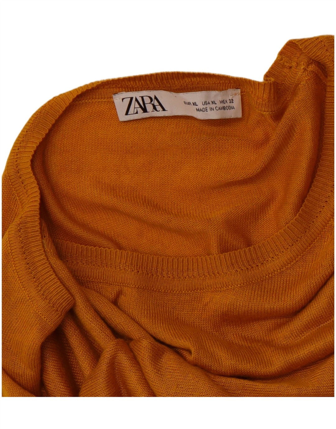 ZARA Damen-Pullover mit U-Boot-Ausschnitt, Gr. 18, XL, Orange, Synthetik