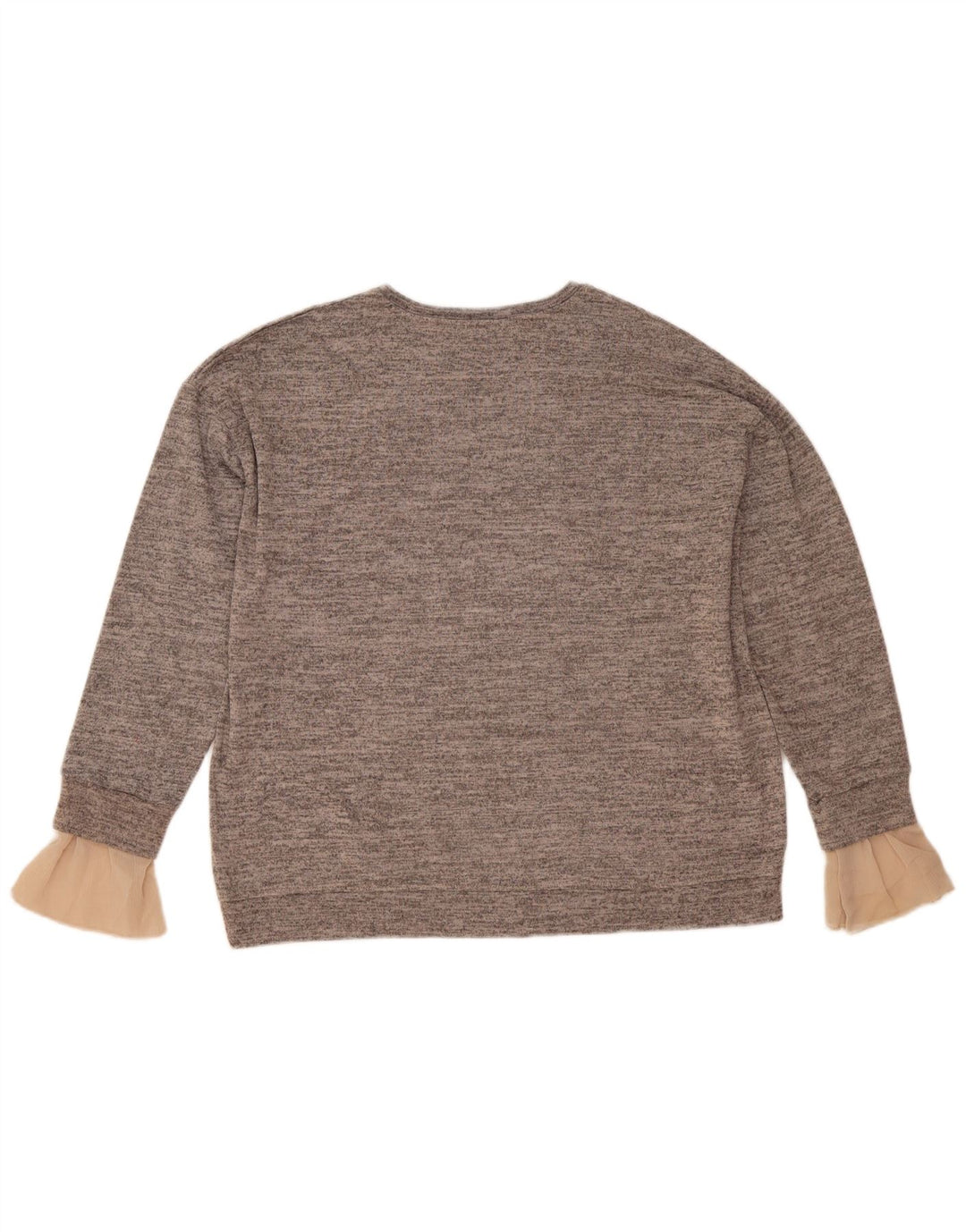 Zara Damen Sweatshirt-Pullover UK 14 Mittelgrau meliert