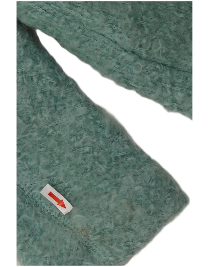 Zara Damen Übergroßer Mantel UK 14 Mittelblaue Baumwolle