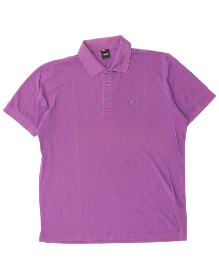 HUGO BOSS Herren-Poloshirt aus mittelvioletter Baumwolle